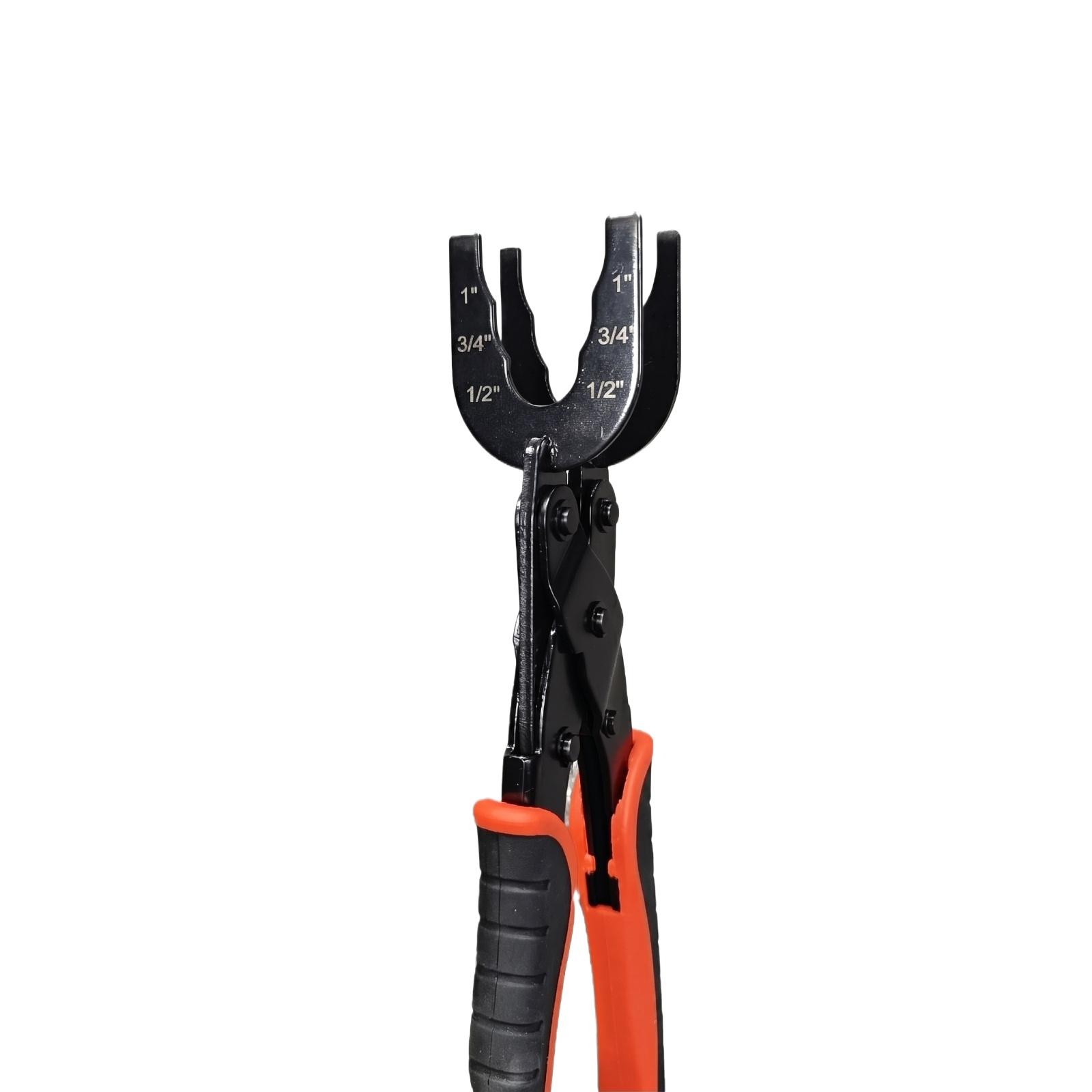 

Push Type Clamp Pliers Tool for Pipe Disconnecting and Installation Suitable for 1 Inch 3/4 Inch and 1/2 Inch Pipes with Ergonomic Handle Design One Size чёрный