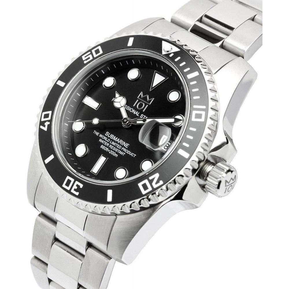 Hyakuichi 101 Quartz Diver S Watch 20 Atm Water reSiStant Black Hyaku1 001