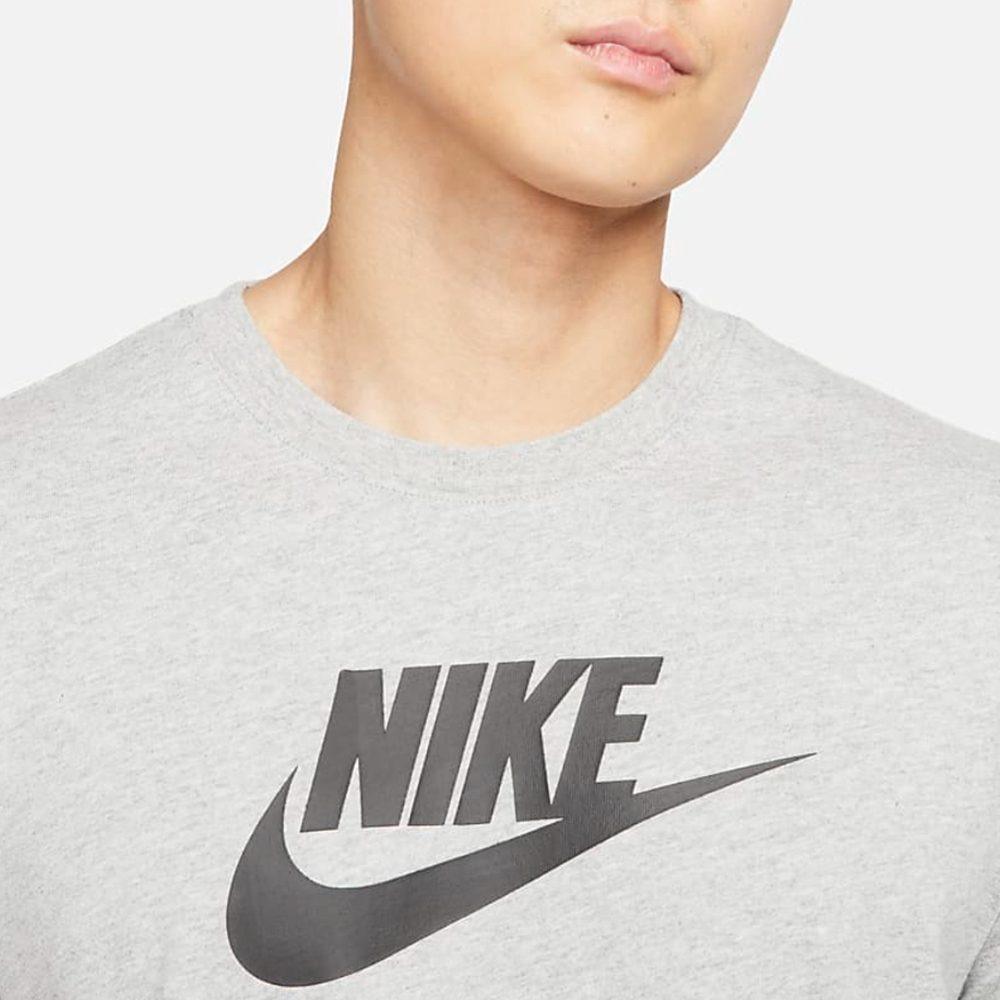 Nike T Shirts Men's Light Gray Crew Neck Moderate Straight Fit FD0059-063