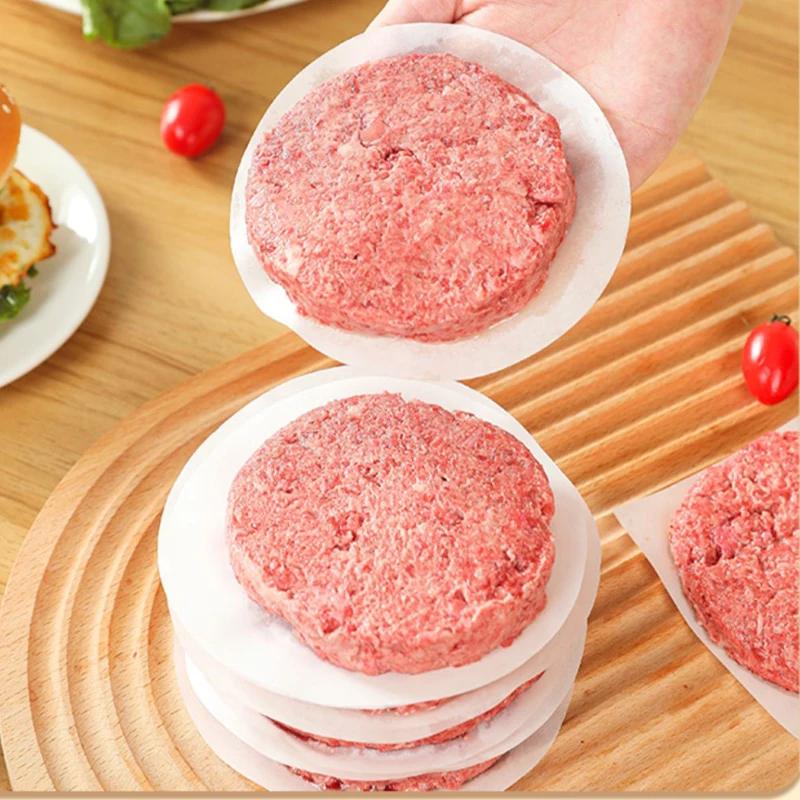 100Pcs 10cm Hamburger Patty Paper - Wax Papers to Separate Frozen Pressed Patties - 100 Burger for Burger Patty Paper