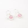 Pink Cat's Eye Gemstone 925 Sterling Silver Jewelry Handcrafted Earrings 1.50" EE-2-42