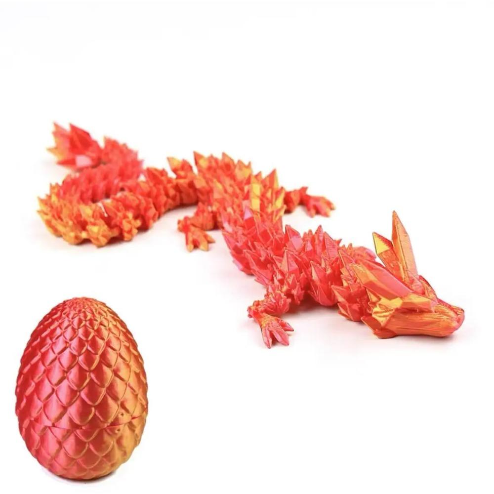 Uovo di Drago Stampato in 3D con Modello di Drago Completamente Articolato Mobile Girevole Ornamento da Tavolo Articolato Giocattolo per Bambini