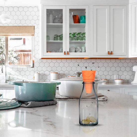 4/6/8Pcs Outdoor Indoor Kithchen Silicone Reusable Fruit Fly Traps Catcher Tool