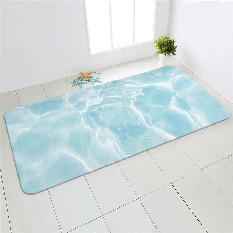 Sea Beach Sand Wave Kitchen Carpet Entrance Door Mat Bedroom   Bathroom Absorbent Non-slip Long