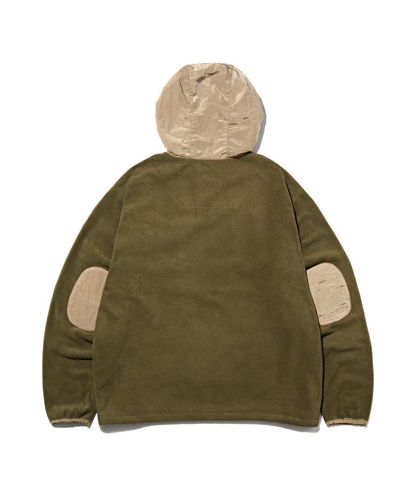 Discus Athletic Pocket Fleece Anorak Hoodie Khaki