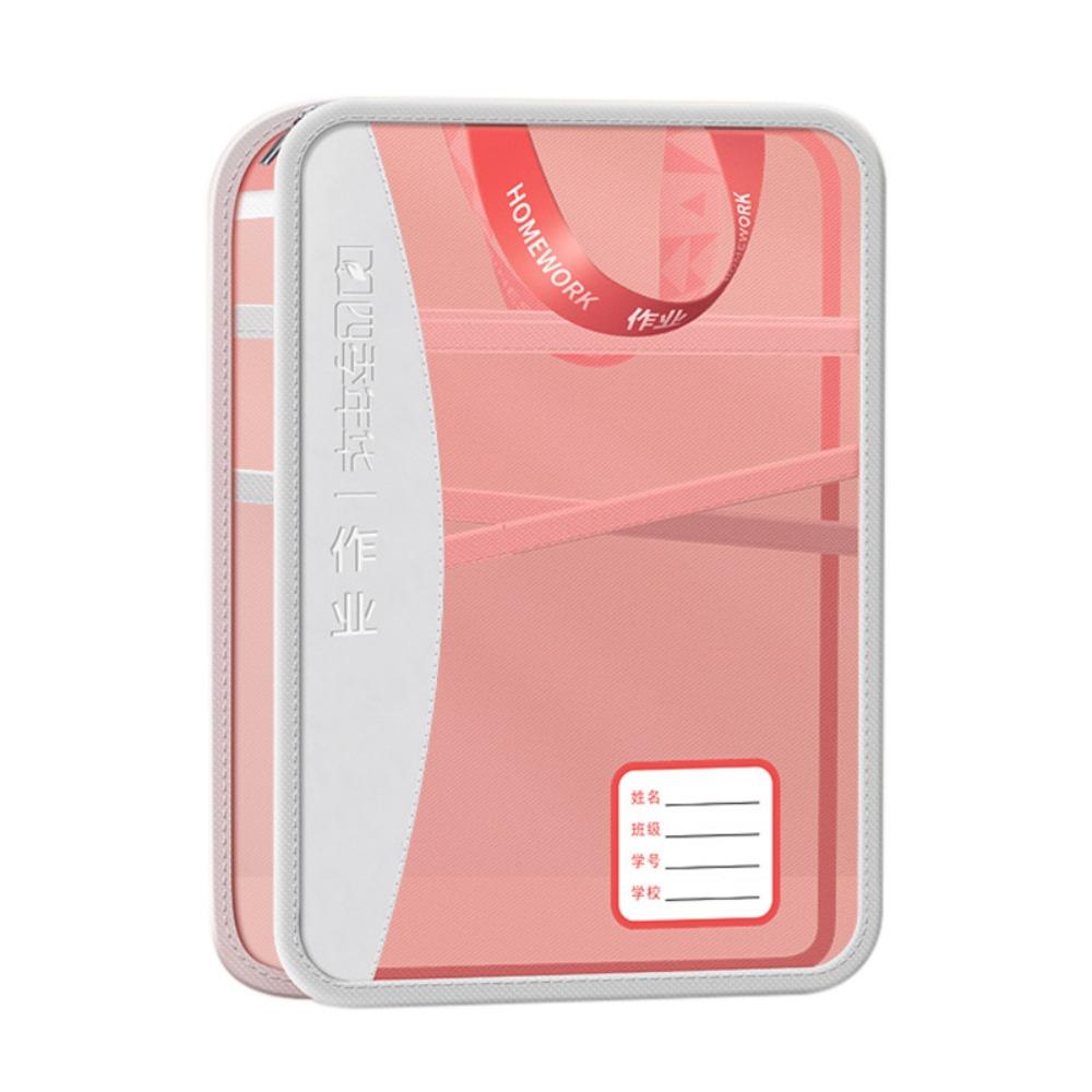 

5-Layer Subject Bag Subject Classification Transparent File Folder Exam Tutorial Bag School Office Homework Red