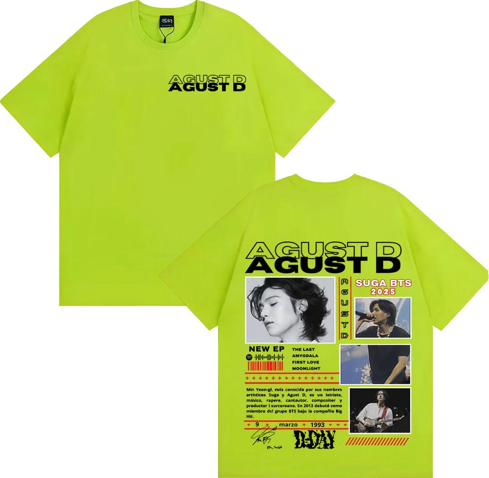 Sänger Agust D Musikalbum Tour 2025 Grafik T-Shirts Unisex Damen Kpop Mode Vintage Popmusik T-Shirt Übergroß Lässige T-Shirts