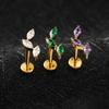 Rechter Grand ASTM F136 Titan Dreifach Marquise Labret Stud 16G CZ Cluster Climber Knorpelohrring Tragus Helix Ohrpiercing