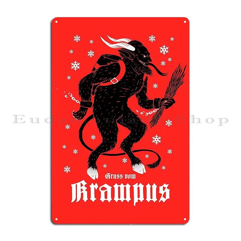 The Krampus Beware The Ill Behaved Print Krampus Greetings Metal Plaque Printing Decoration Garage Wall Mural Tin Sign Poster