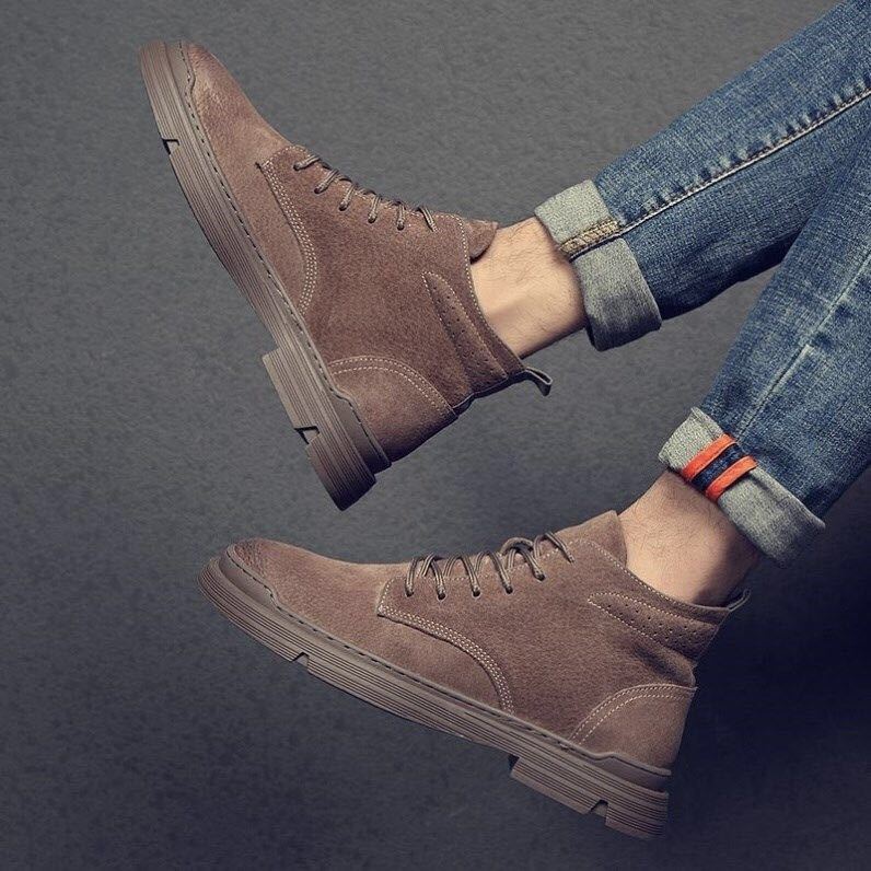 Martin Boots Men's Shoes New Men's Shoes Autumn Winter British Boots Low Top Men's Short Boots Cargo Boots
