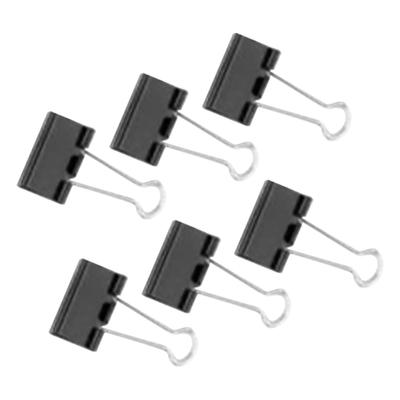 6PCS Black Binder Clips 32mm Alloy Durable Exquisite Small Paper Clamps for Documents Tickets