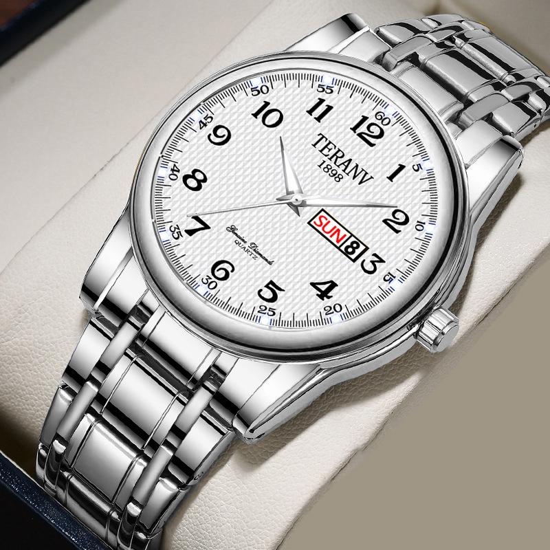 

UTHAI NEW Watches For Men Fashion Trend Calendar Night Light Waterproof Alloy Steel Strip Business Quartz Watch Watch Gift