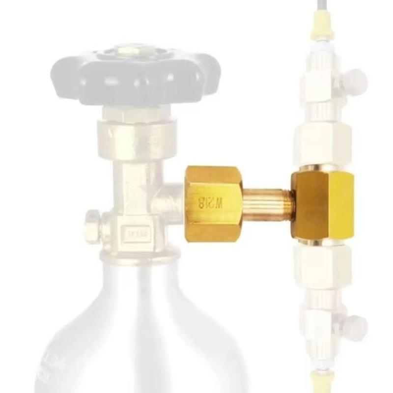 Messing CO2-Zylinder-Adapter für Sodas, 3-Wege-Anschluss, Befülladapter für Bier