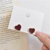 Korean Style S925 Silver Needle Wine Red Heart Stud Earrings - High-End, Versatile, Women's Simple Design with Drip Oil.