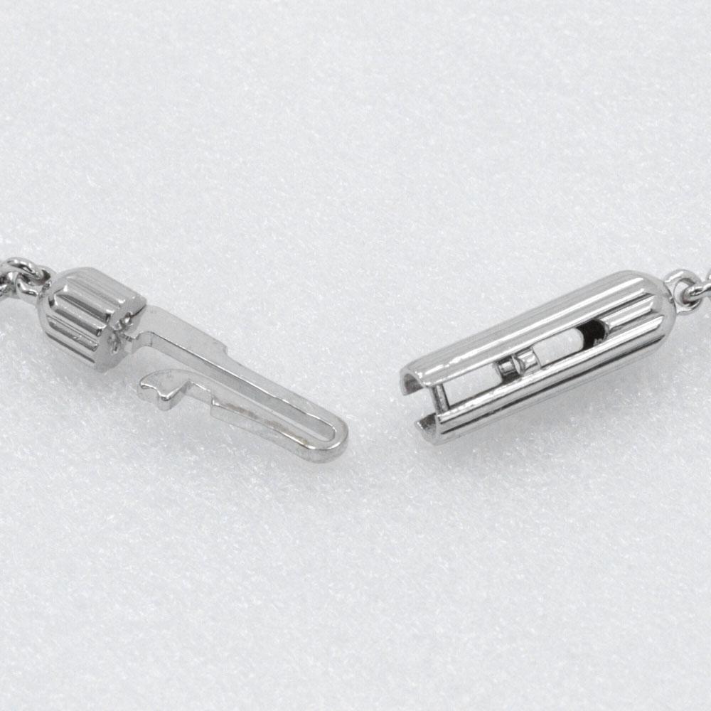 Boucheron Square Necklace 1P diamond K18 white gold/diamond Square 9.2g Women Used