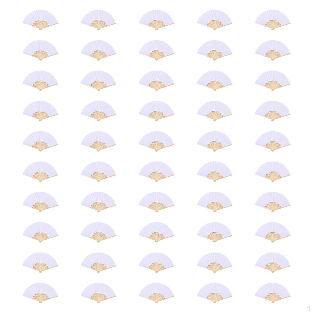50 stück Blank Papier Fans Faltbare Fan DIY Malen Spiel für Kinder Handwerk