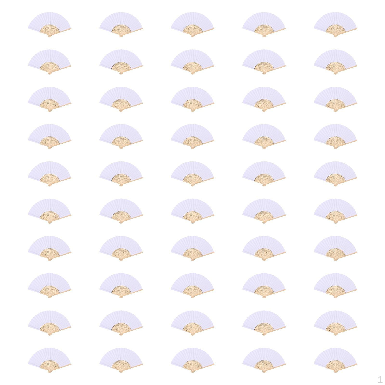 

50 шт. вееры из чистой бумаги, складной веер, сделай сам, игра-раскраска для детей, поделки Set A