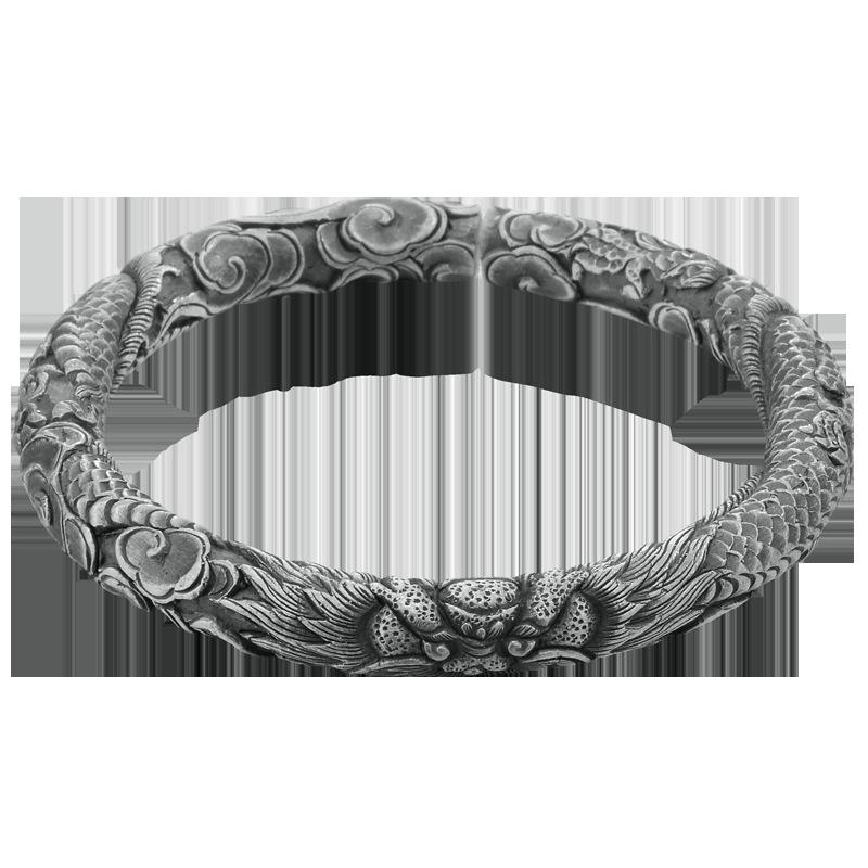 Men's Bracelet Snowflake Bracelet Retro Single Dragon Head Bracelet New Mighty Style