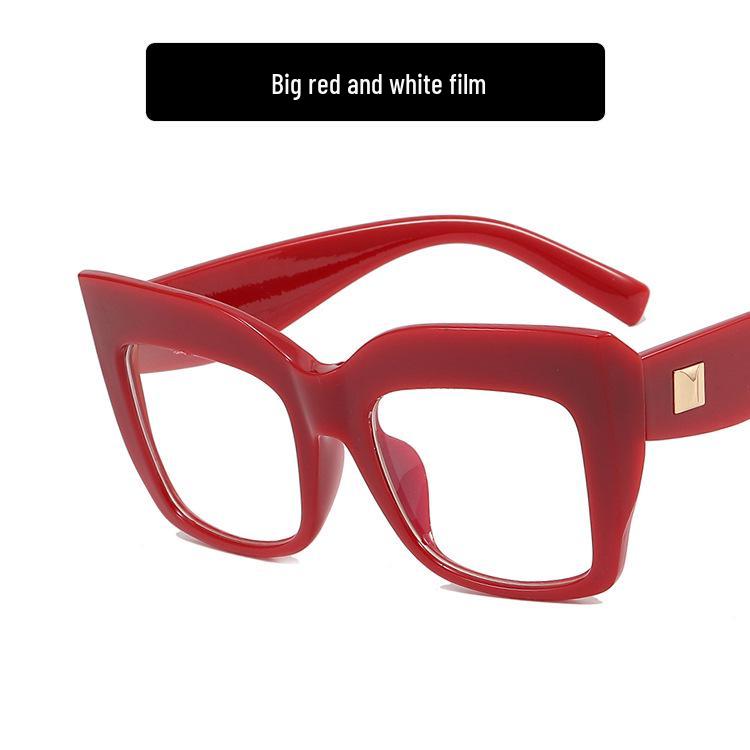 

Квадратные очки «кошачий глаз» с большой оправой и заклепками – Новый европейский и американский стиль 2022 года для женщин как