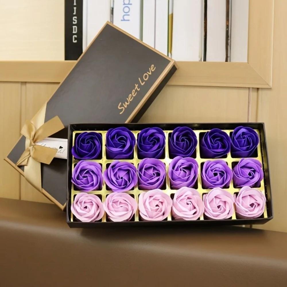 18Pcs Romantic Scented Soap Rose Flower Artificial Rose Flowers Valentine's Day