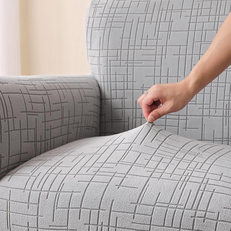 1 Seater Jacquard Club Chair Cover All-inclusive Tub Armchair Slipcovers Elastic Single Sofa Protective Case for Living Room Bar