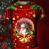 Summer Men's Christmas 3D Printed Crew Neck T-Shirt