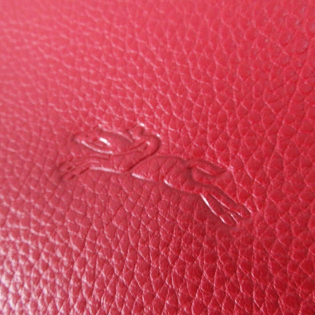 Excellent Longchamp Shoulder Bag Le flowne Logo engraved 2WAY handbag/ Red leather Women Used