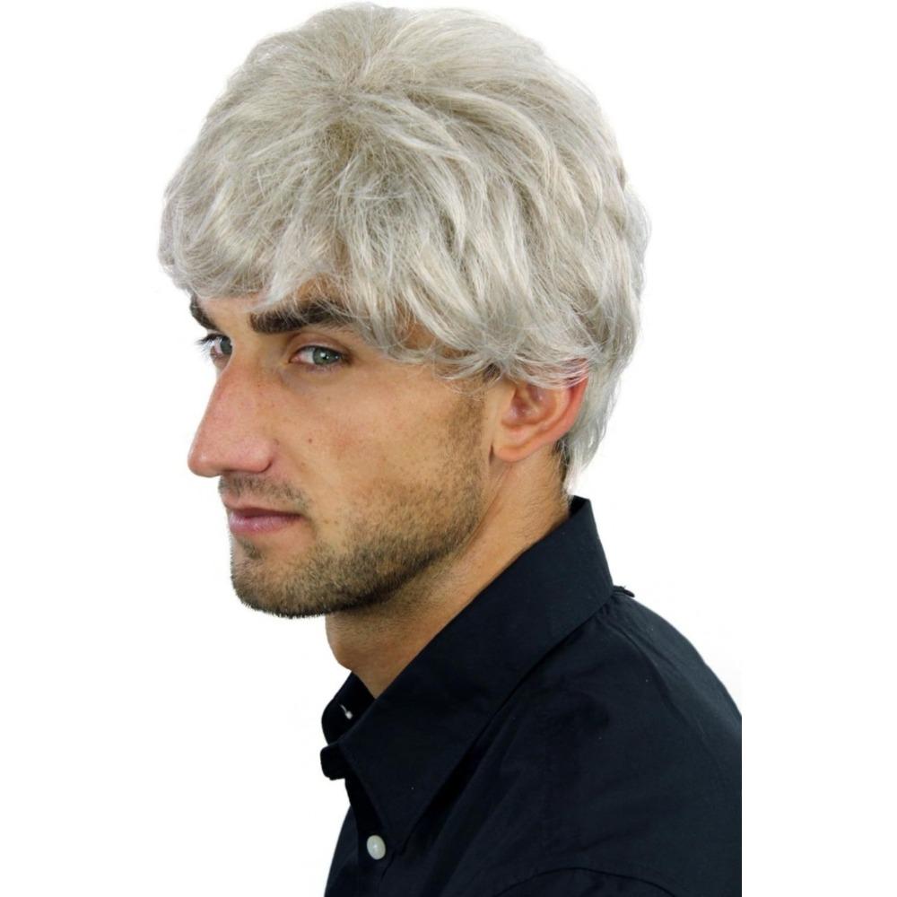 Men's and women's silver gray short curly hair headband