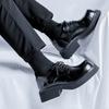 Fashion Style Thick Soled Men's Lace Up Leather Shoes British Style for Men Elegant Casual Business Luxury Social Wedding Party Shoe