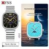 Oufanny Elegant Moon Phase Square Waterproof Watch for Men and Women - High-End Quartz Wristwatch
