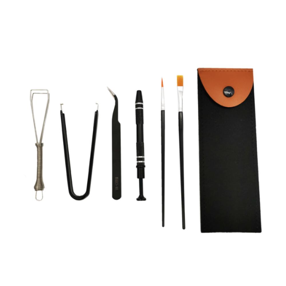 4/6pcs Professional Keyboard Cleaning Tool Kit Household with Storage Bag Keycap Lube Brush Mini DIY Keycap Puller Cybercafe