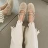 Designer Autumn Women Comfortable Warm Fur Shoes Fashion Shallow Slip on Ladies Flats Shoes Round Toe Women's Mary Jane Shoes