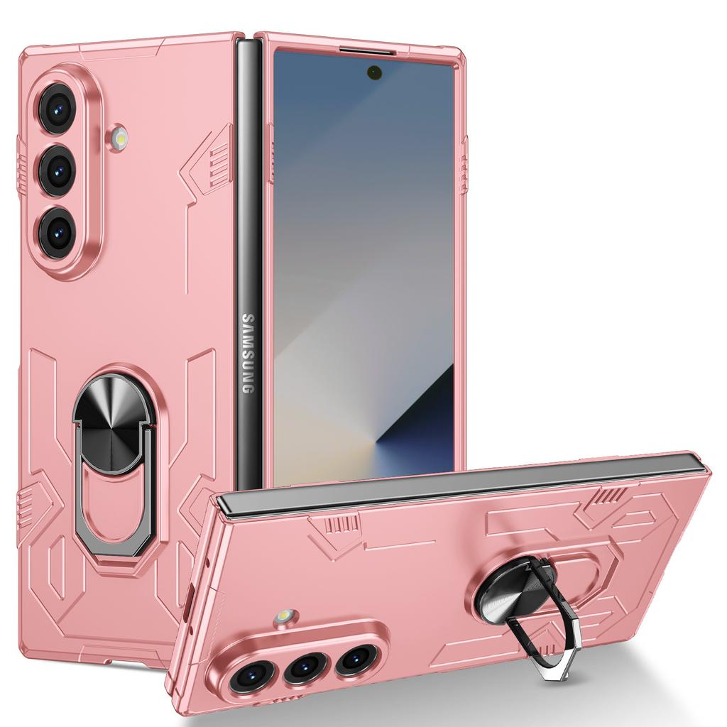 Case for Samsung Z FOLD 7 6 5 4 3 2 Folding with Ring Protective Case Full Coverage Plain With Holder Kickstand Tough Shell