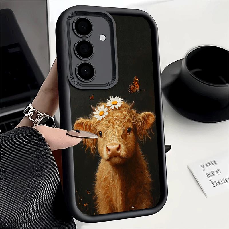 Coque de téléphone pour Samsung Galaxy A17 A16 A15 A14 A13 Vache des Highlands Mignonne A56 A36 A26 A55 A35 A25 A54 A34 A24 A53 A33 A23 A07 A06