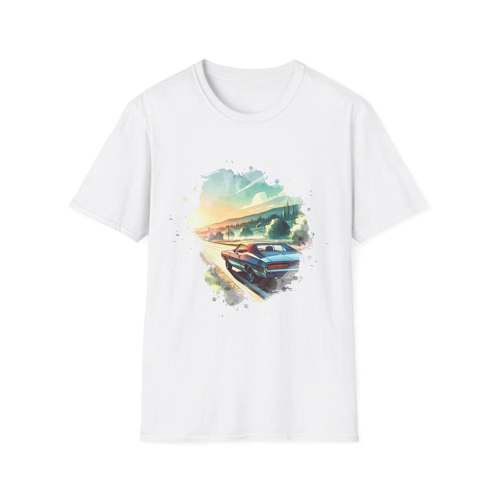 Vintage Car Road Trip Unisex Softstyle T-Shirt, Graphic Tee, Retro Shirt, Travel S