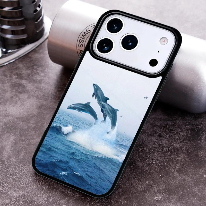 Dolphin Phone Case For iPhone 17 16 15 14 13 12 11 Pro Max Plus 17Air Soft Silicone Cover