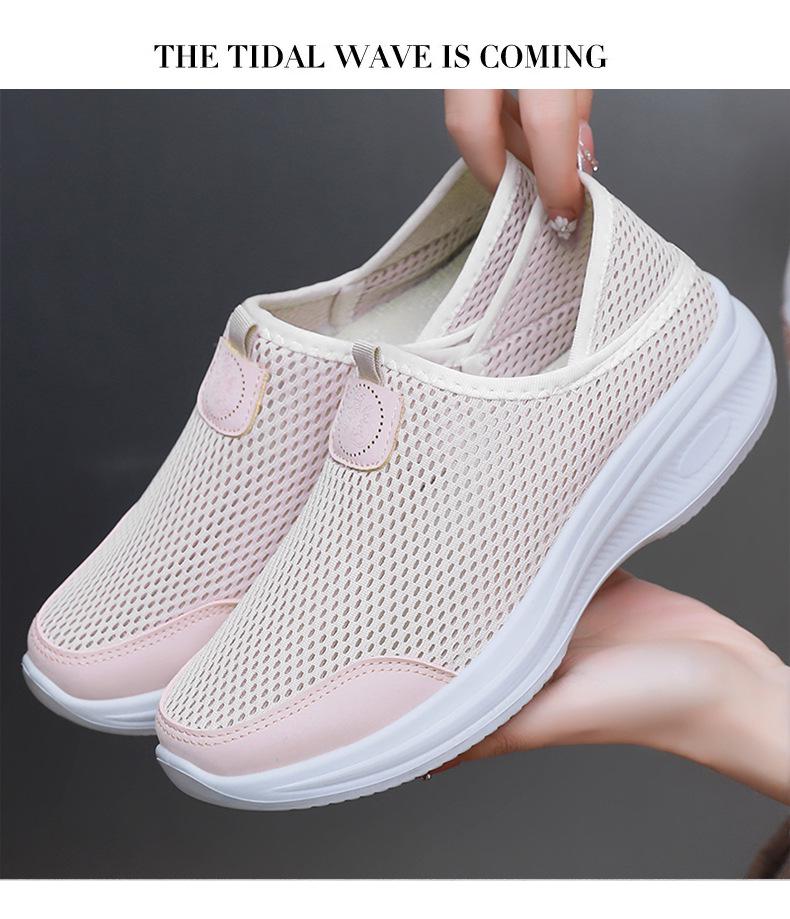 Women's Summer Flyknit Mesh Slip-On Shoes - Mosquito Repellent, Breathable, Comfortable, Versatile Casual Footwear