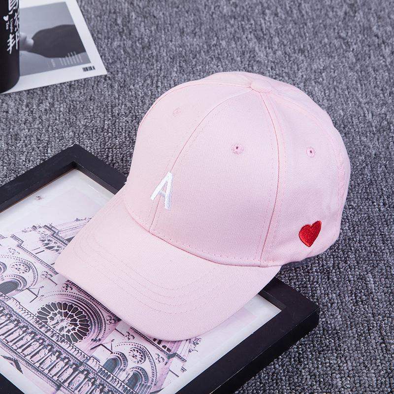 Hat Men'S And Women'S Side Embroidery Love Letter A Baseball Cap, Spring And Summer Outdoor Leisure Curved Brim Cap