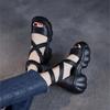 Johnature Roman Peep Toe Thick Soled High Heel Sandals Genuine Leather Buckle Women's Platform Shoes
