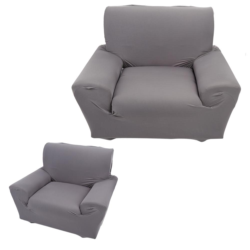 Single Sofa Slipcovers 1 Seater High Elasticity Soft Couch Covers Grey