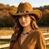 Woolen Western Cowboy Hat Fedora Hat Top Hat Fashion Jazz Hat  Ladies
