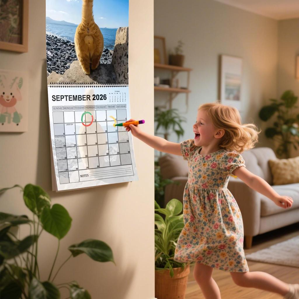 Cat 12 Monthly Wall Calendar 2026 Cat Butt Calendar Funny Cat Tail Wall Calendar Scheduling Tool Family Planner Organizer