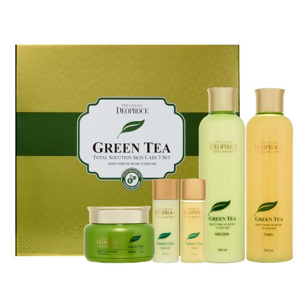 

Набор: Тонер, Эмульсия, Крем DEOPROCE PREMIUM GREENTEA TOTAL SOLUTION 3 SET260мл*2,