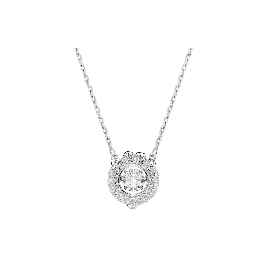 Swarovski Dragon And Phoenix Crystal Pendant Necklace Women necklace Silver 5686320 Box (Random Color)