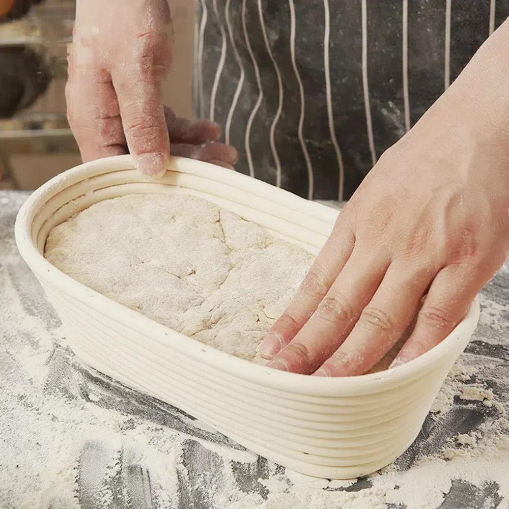 

Mass Proofing Bread Fermentation Banneton Brotform Wicker Rattan Basket Dough Rising Liner Baskets 17x12x7.5cm