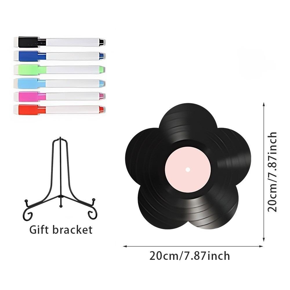 Creative DIY Graffiti Disc Iron Rack Acrylic Decoration Flower Shape Vinyl Record Ornament Home