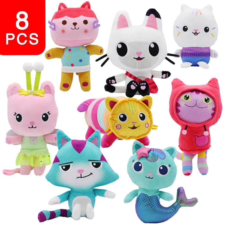8PCS Animals Plush Gabby Dollhouse Plush