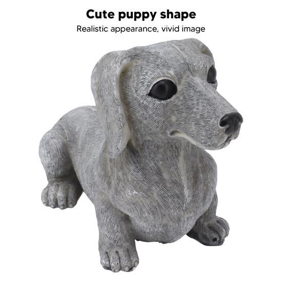 Dog Garden Statues DIY Lifelike Prevent Cracking Resin Dog Statues Home Decor for Courtyard Lawn Dachshund