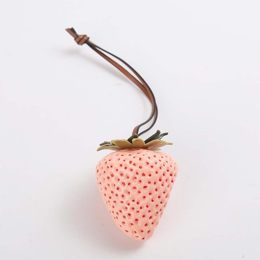 Waterproof Versatile Bag Charm 3D Red Resin Fruit Pendant Keychain Strawberry Key Ring  Friends
