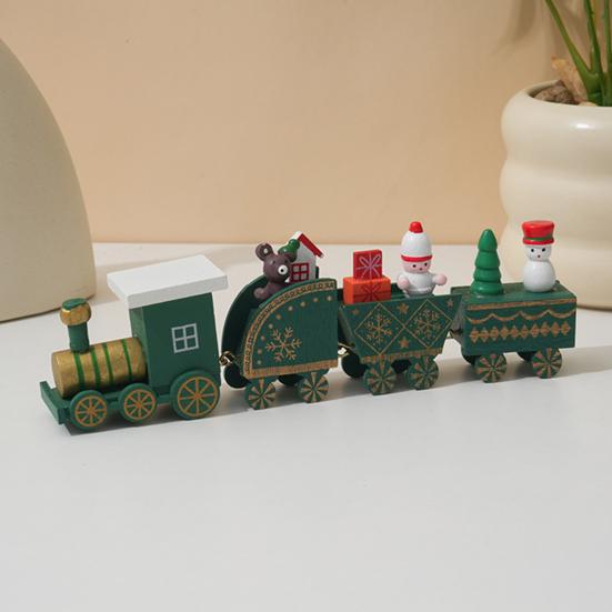 Julepynt Tog Tre Festlig Mini Tog Ornament Julepynt Tog Midtpunkt for Peishylle Spisebord Godt Nyttår Gave